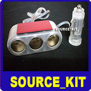 12V 3 Way Car Cigarette Socket/Splitter/Charger/Adapter