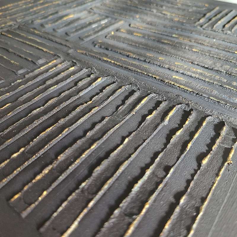 Black Linear Minimalist Textured Wall Art