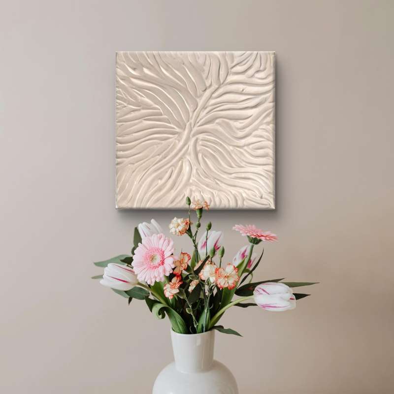 Dance of Dunes | Minimalist Textured Art (20x20cm)