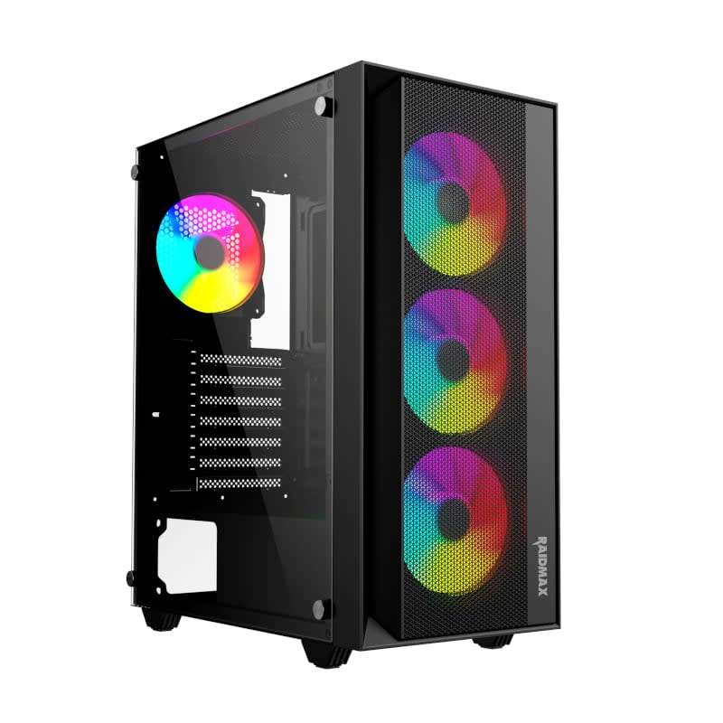 Raidmax V1000TBS ATX  Micro-ATX  Mini-ITX ARGB Mid-Tower Gaming Chassis  Black