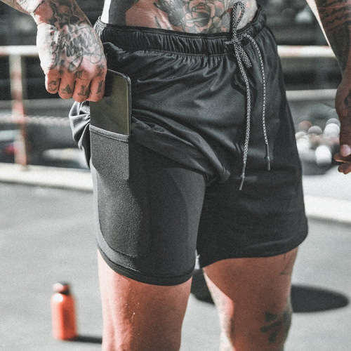 DOUBLE LAYERED GYM SHORTS
