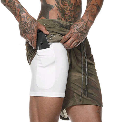 DOUBLE LAYERED GYM SHORTS