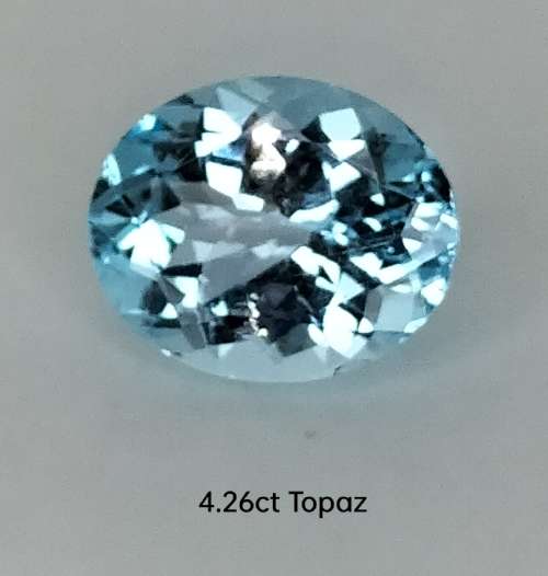 4.26ct EXTREME!!100% REAL GENUINE AAA+ Value BEST NATURAL TOPAZ - SWISS BLUE