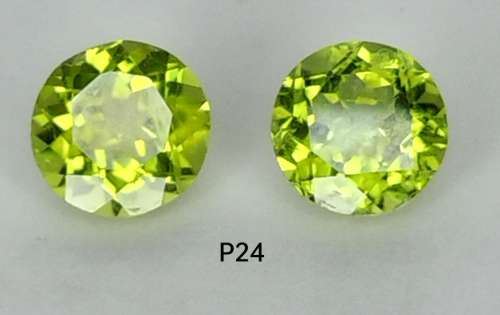 6.36ct PAIR NATURAL NEON/PARROT GREEN PERIDOT