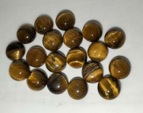 TOP QUALITY UNTREATED NATURAL ROUND CABOCHON TIGER EYE GEMSTONES. BID PER STONE