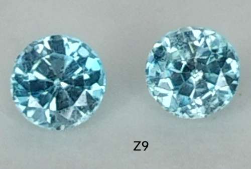 1.38ct PAIR 100% AAA NATURAL SEAFOAM BLUE ZIRCON