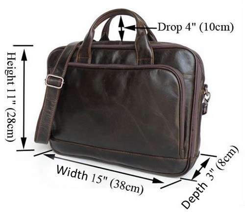 Genuine Leather Laptop, Tablet PC, iPad, Samsung Galaxy Tab, Briefcase Shoulder Bag for Men