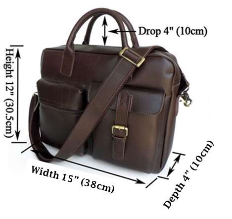 Genuine Leather Laptop, Tablet PC, iPad, Samsung Galaxy,  Acer Iconia, Asus Transformer, Blackberry Playbook, HTC Flyer, Motorola Xoom Briefcase Shoulder Bag for Men