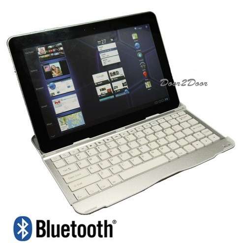 10.1" Samsung 7500 Mobile Aluminium Bluetooth Keyboard Case with Stand for Samsung P7500 + Sleeve