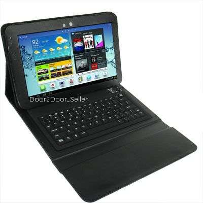 New 10.1" Samsung Galaxy Note N8000/8010 Black Leather Bluetooth Keyboard Case