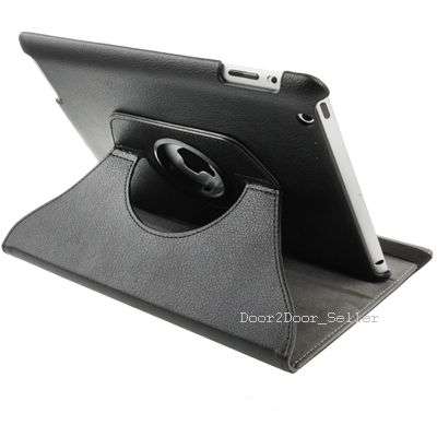 New iPad 3 & iPad 2 Case, rotating swivel leather cover for the new iPad 3, iPad 2