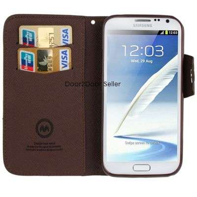 Samsung Galaxy Note 2 / N7100 Mercury Leather Case full Cover *Various Colours*