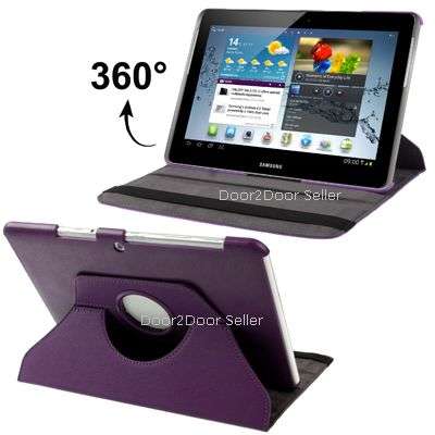 COLOURS *10.1" Samsung Galaxy P5100/P7500 Rotating Swivel Case Cover + *Stylus