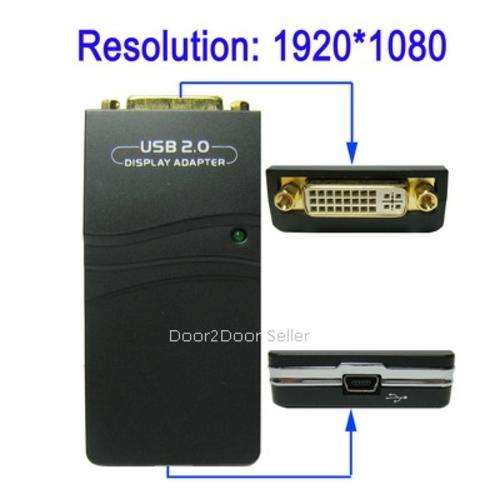 UGA USB 2.0 Multi-display Adapter to VGA / DVI / HDMI up to 1920 x 1080px