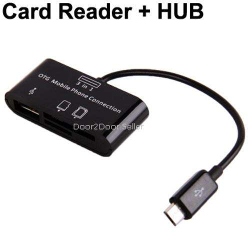 3 in 1 USB/SD Card Reader OTG HUB for Mobile Phone Samsung, LG, HTC, Motorola