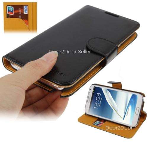 Samsung Galaxy Note 2 / N7100 Leather Flip Wallet Case cover with credit card holder