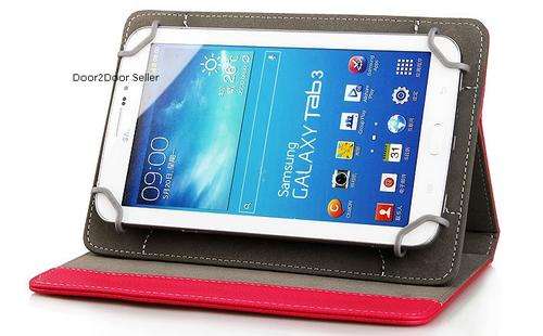 Universal Cover Case with Stand for 9" - 10.1" Inch Tablets Black Leather
