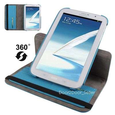 8" Samsung NOTE 8.0 Denim Leather Rotating Swivel Case