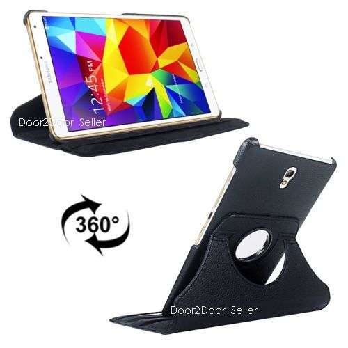 Samsung 8.4" TAB S, T700 Leather Case Swivel Rotating Cover