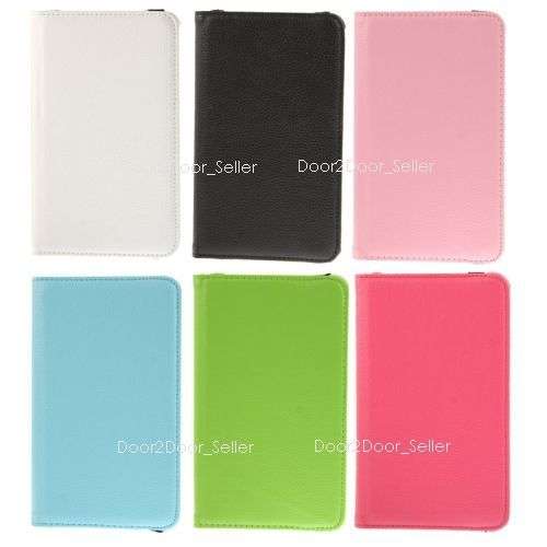 Samsung 7" TAB 4, T230 Leather Case Swivel Rotating Cover Colour