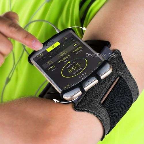 VUP Running Armband for Phone - 180` Screen Rotate, key pocket, quick release