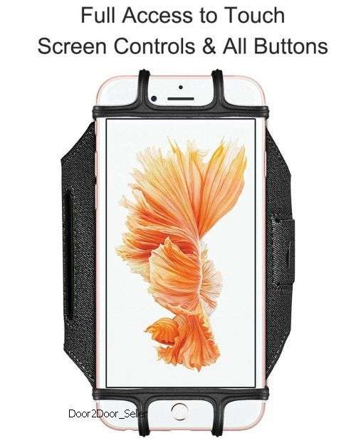 VUP Running Armband for Phone - 180` Screen Rotate, key pocket, quick release