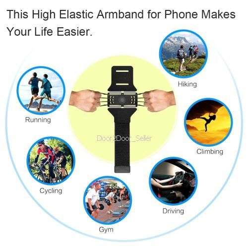 VUP Running Armband for Phone - 180` Screen Rotate, key pocket, quick release