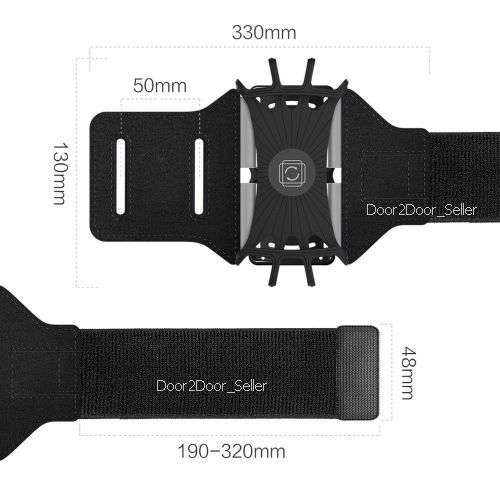 VUP Running Armband for Phone - 180` Screen Rotate, key pocket, quick release