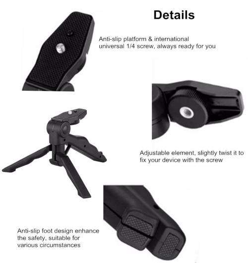 Best Tripod Universal Mini Handheld/Desktop Tripod for Phone, GoPro, Camera