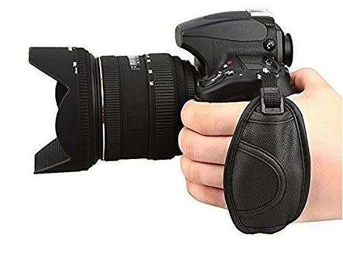 Camera Hand Grip Black Leather Strap