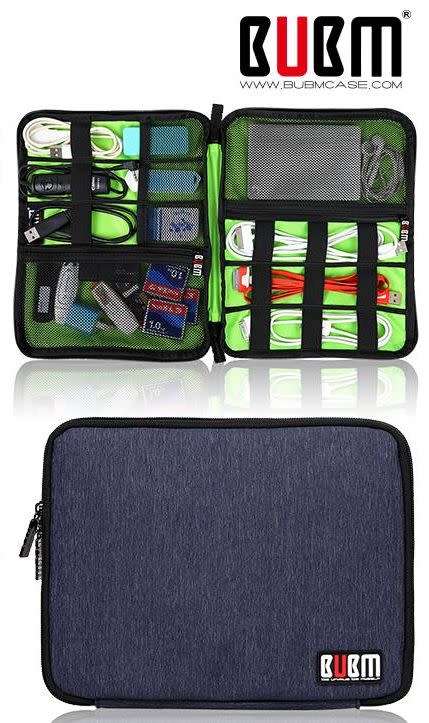 BUMB Case Large - Travel Electronic Accessory Bag - Blue