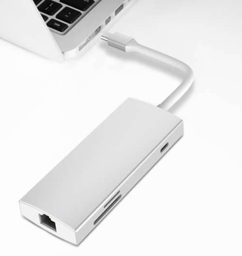 7 PORT USB-C HUB with LAN, HDMI 4K, PD Charge, USB & CARD READER Universal TYPE-C HUB