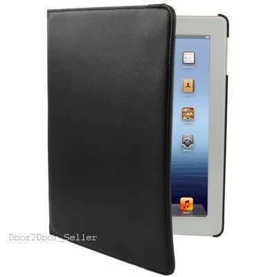 Case for iPad 3 & iPad 2 Cover + Stylus - 360 Rotating Swivel iPad Case