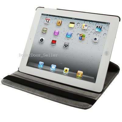 Case for iPad 3 & iPad 2 Cover + Stylus - 360 Rotating Swivel iPad Case