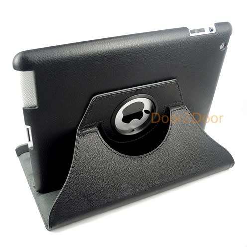Case for iPad 3 & iPad 2 Cover + Stylus - 360 Rotating Swivel iPad Case