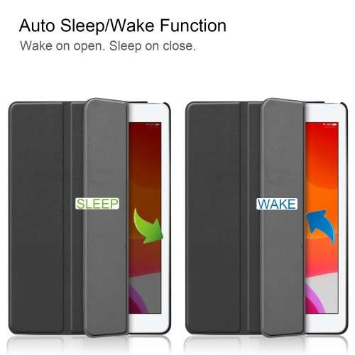 iPad 7 Tri Fold Hard Back SMART Case - 10.2" iPad 7th Gen Cover Sleep/Wake
