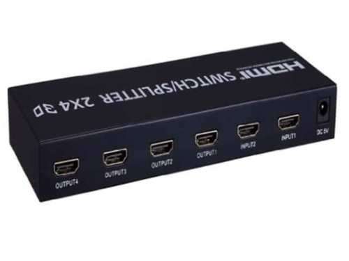 HDMI Switch/Splitter 2 Port in x 4 out Ultra HD 4K / IR