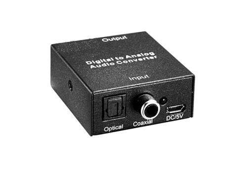 DIGITAL CoAxial/Optic to ANALOG RCA/3.5mm AUDIO CONVERTER