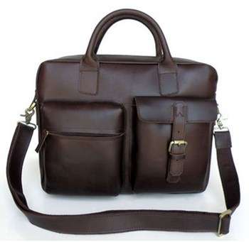 Genuine Leather Quality 10-16" Laptop, iPad, Samsung Galaxy, Acer, Blackberry Playbook Briefcase Bag