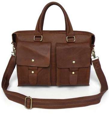Cowhide Leather 10"-16" Laptop, iPad, Samsung Galaxy, Motorola Xoom, Acer Iconia Briefcase bag