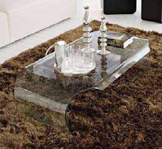 CALLIGARIS SHELL TEMPERED GLASS  RECTANGULAR COFFEE TABLE | LIMITED CLEARANCE SALE