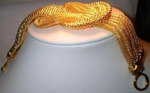 VINTAGE YELLOW GOLD WIDE LOVERS KNOT ALBERT BRACELET-PERFECT