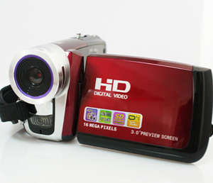Free 2G Card - HD 3 inch TFT 16.0 MP Digital Video Recorder, Dual Battery Camcorder,Camera,DV Red