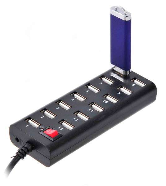 13 Port 480Mbps High Speed USB Hub Splitter for Laptop PC including free postage