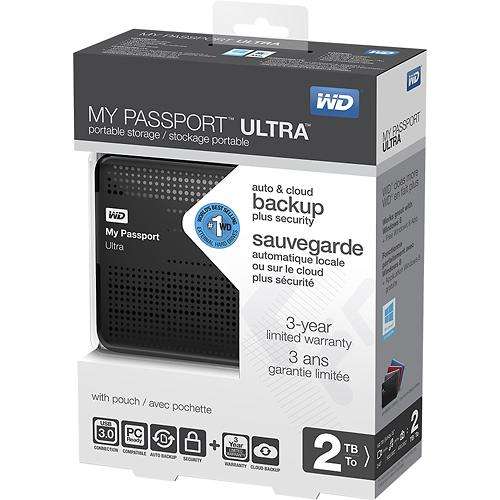 * New * WD Western Digital My Passport ULTRA 2TB with free soft pouch