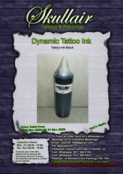 Dynamic Black Tattoo Ink (Tattoo Supplies) - Skullair