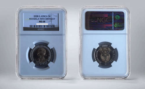 2008 Mandela 90th Birthday R5 NGC Graded MS 68