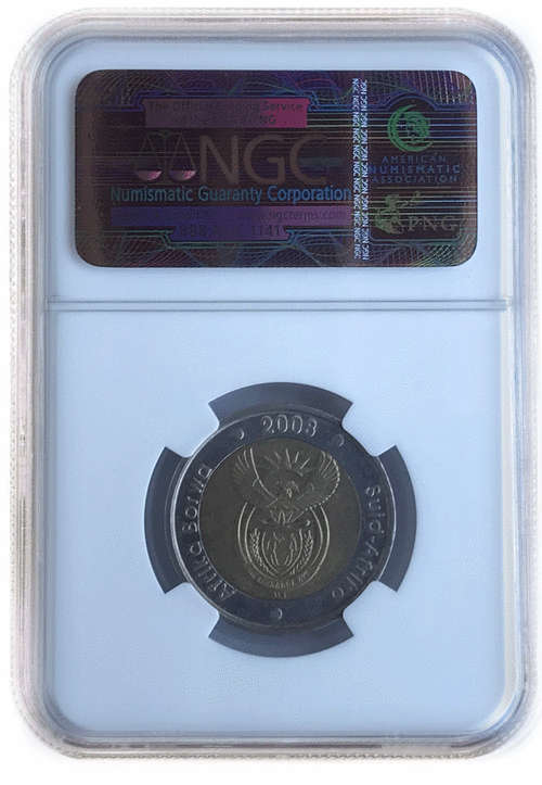 2008 Mandela 90th Birthday R5 NGC Graded MS 67