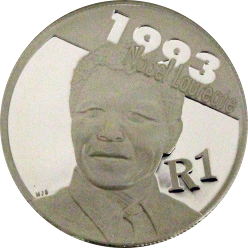 Crazy R1 Start! ***Mandela Sterling Silver Nobel Laureate Proof Coin***