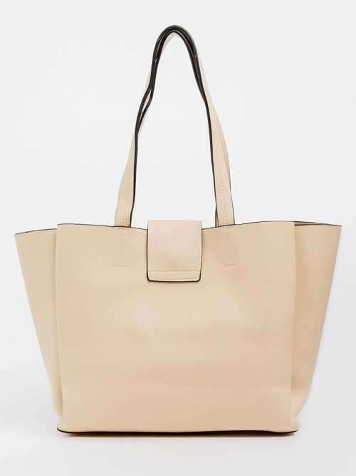 Brand new  BLACKCHERRY Beige Buckle Detail Toe Bag Free courier)